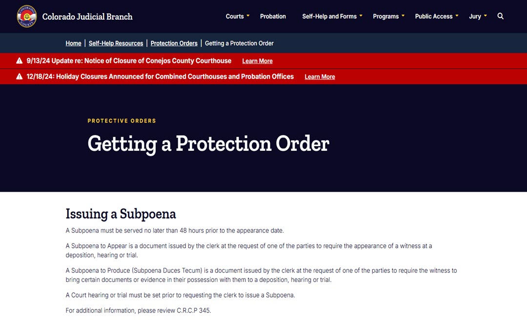 Getting a Protection Order